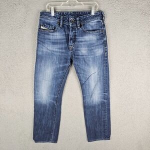 Diesel Buster Jeans Mens 28x30 Blue Denim Regular Slim Tapered Leg Wash 0831Q